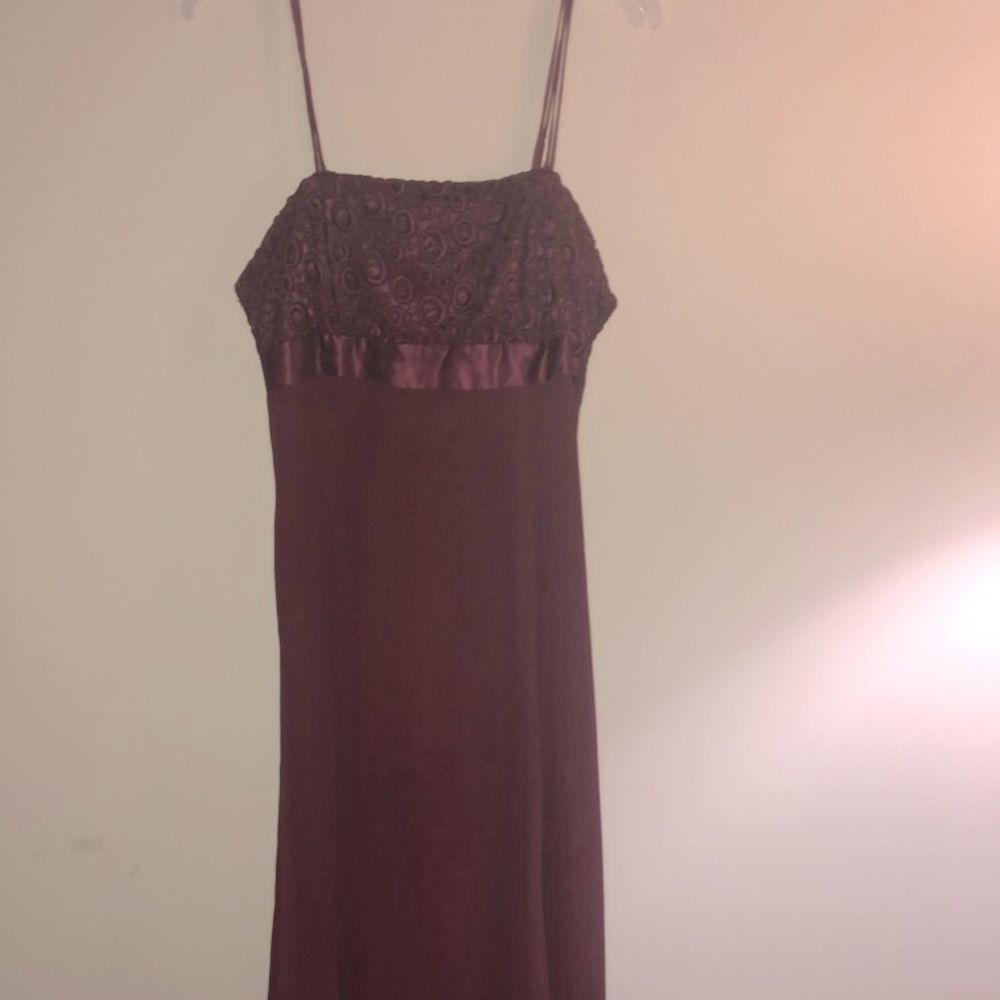 Maroon, Empire Wasted, Embroidered prom dress